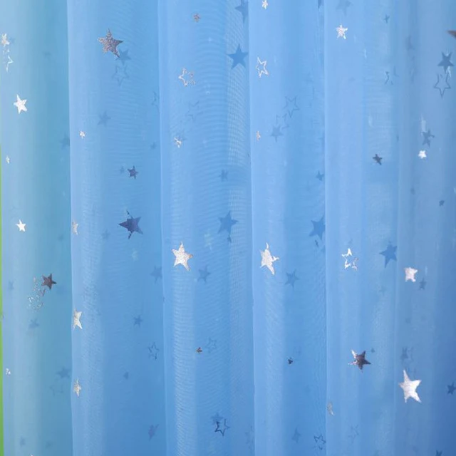 White Star Tulle Curtains Modern Curtains for Living Room Transparent Tulle Curtains Window Drapes Sheer for the Bedroom 234&15