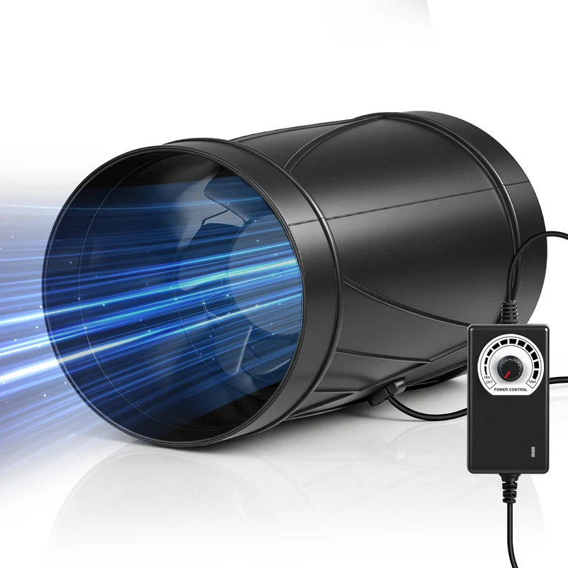 100mm Rohrventilator mit stufenloser Drehzahlregelung – Leiser, energiesparender Abluftventilator für Küche, Bad & kleine Räume