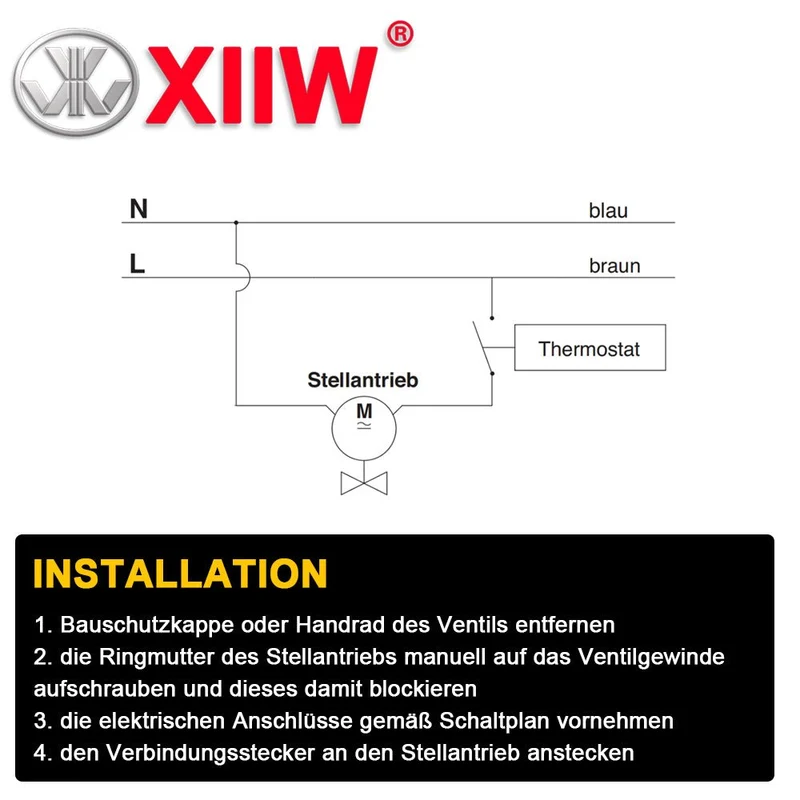 4er Set Elektrischer Stellantrieb 230V AC – Präzise Ventilsteuerung für Heizungs- und Lüftungsanlagen mit IP54 Schutz