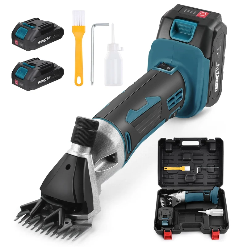 XIIW 500W Akku Schermaschine Set | Profi Tierhaarschneider für Schafe, Alpakas & Hunde | inkl. 2x 2500mAh Akku & Koffer