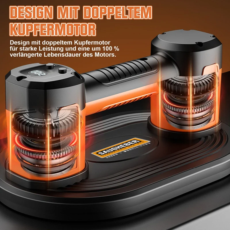 ‌Elektrischer Akku Vakuum-Saugheber 300kg | Automatische Druckregulierung‌ ‌Professioneller Plattenheber für Terrassenplatten, Glas & Feinsteinzeug