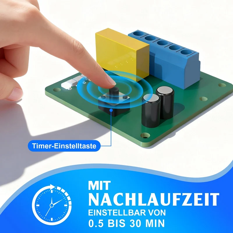 Badlüfter 150mm mit Feuchtesensor & Nachlauftimer, 95 m³/h leiser Abluftventilator IPX4 mit Rückstauklappe gegen Feuchtigkeit & Schimmel