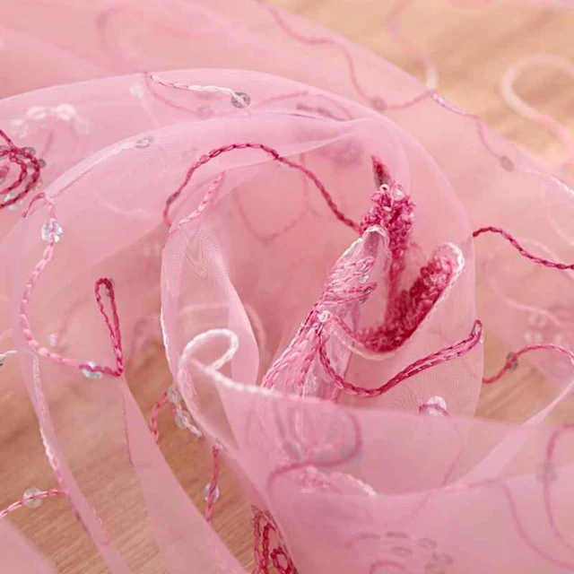 French Romantic Shining Butterfly Embroidered Voile Curtains Panel Window Home Textile Bedroom Curtains Tulle Cortinas T&344 #20