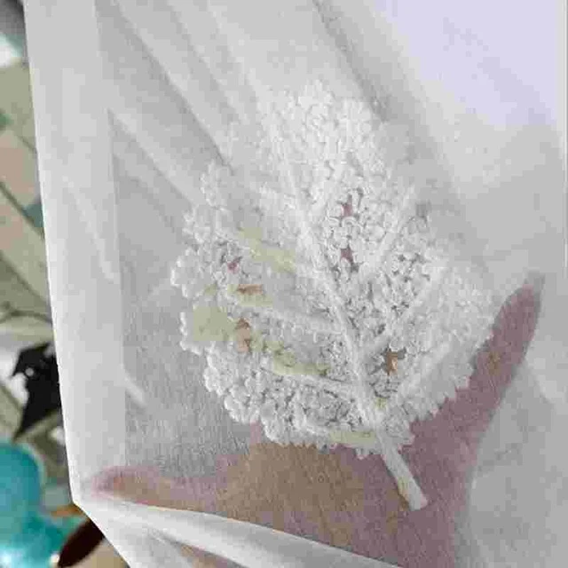 Simple Fresh Pastoral Mint Blue Coral Sea Embroidered Blackout Curtains Cotton Polyester Bedroom Living Room Gauze Panel WP316C
