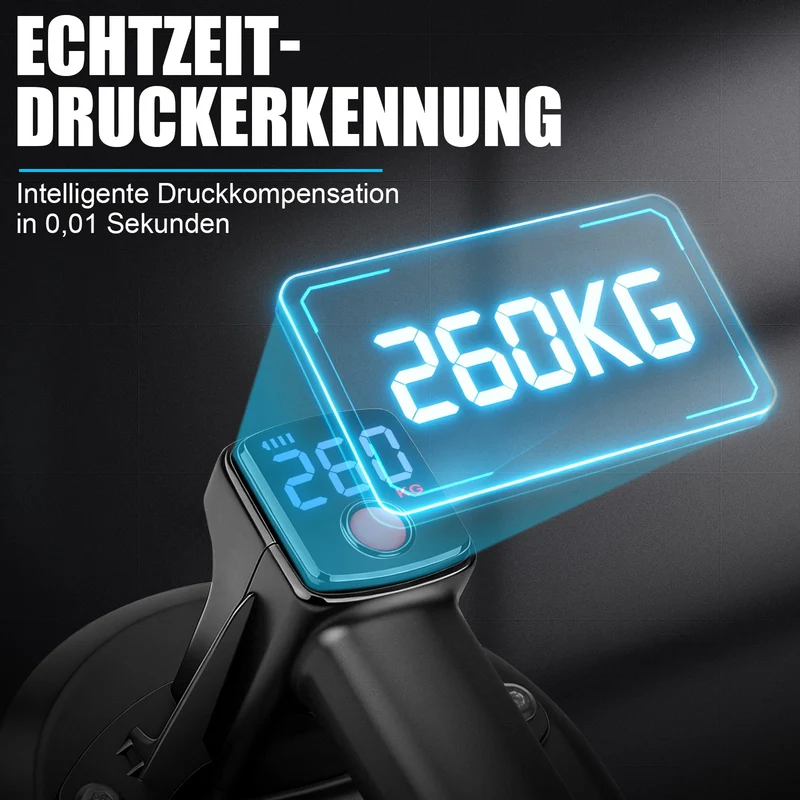 Akku Vakuumheber 260 kg mit Digitalanzeige & automatischer Druckregelung