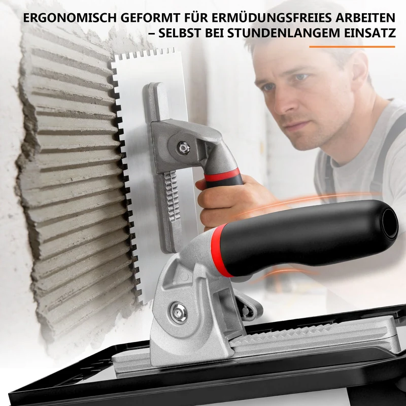 Zahnglättekelle Set – 6 austauschbare Klingen, ergonomischer Griff, ideal für Fliesen, Naturstein, Beton & Bodenbeläge