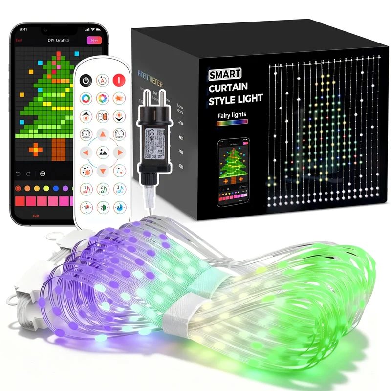 Smart Light Curtain LED Lichterketten Vorhang mit App Steuerung, Musikmodus & 400 LEDs – IP44 Innen & Außen