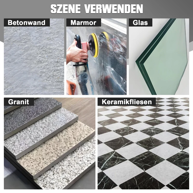 Diamant Polierscheiben Set – 12-tlg. mit M14 Zubehör & Bohreraufsatz