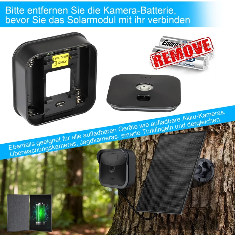 3W Solar-Ladegerät für Blink Outdoor Kameras – Zuverlässige Solarstromversorgung