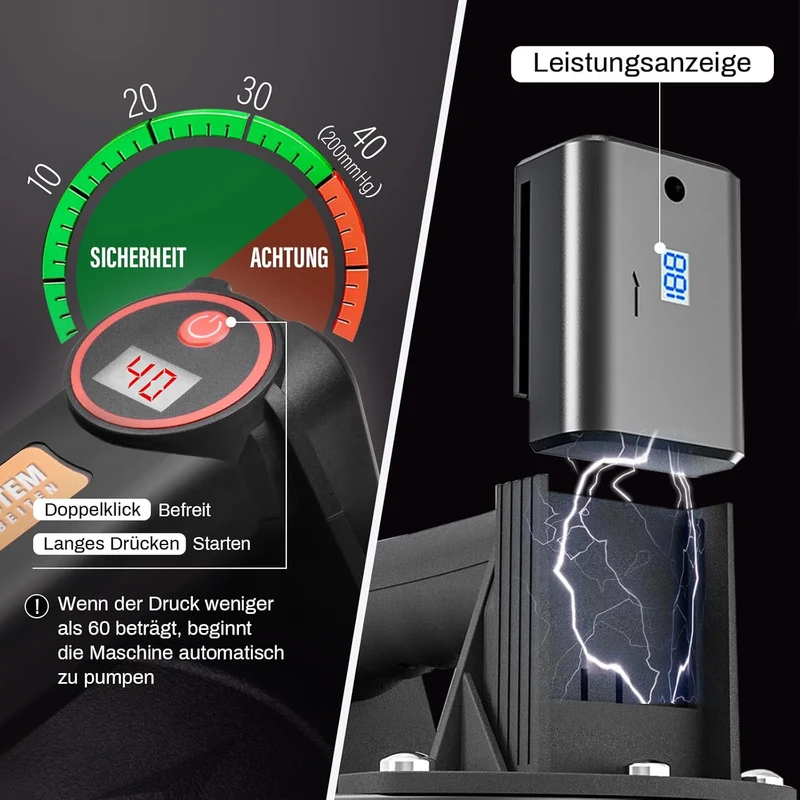 Vakuumsauger 300 kg mit Akku – Elektrischer Glasheber mit LED & Koffer