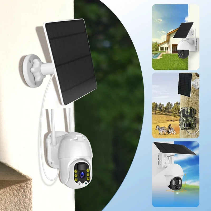5W Solarmodul für Akku-Überwachungskameras – Outdoor Solarpanel IP65 mit USB/USB-C/DC 3,5 mm für 5V WLAN Kamera