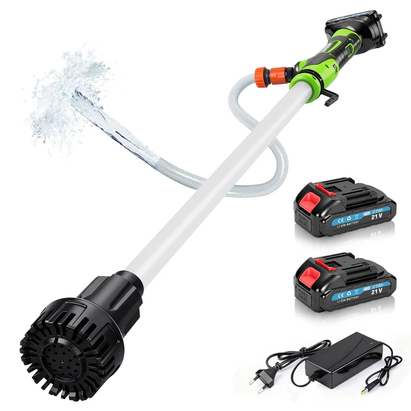 Kabellose Akku Regenfasspumpe – Wassertransferpumpe 50 L/min, 10m Förderhöhe, tragbare 18V Pumpe