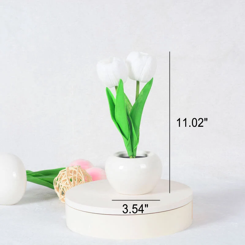 Skanto | Moderne Kreative Simulation Tulpe Pfingstrose LED Nachtlicht Tischlampe