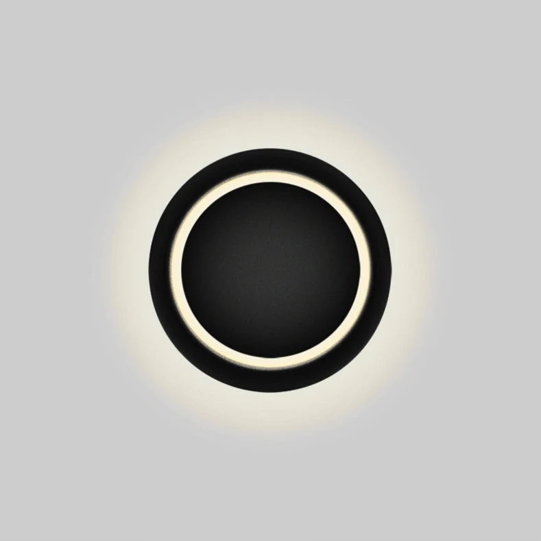 Skanto | Moderne nordische runde Eclipse LED-Wandleuchte aus Eisen, drehbar für Nachttisch