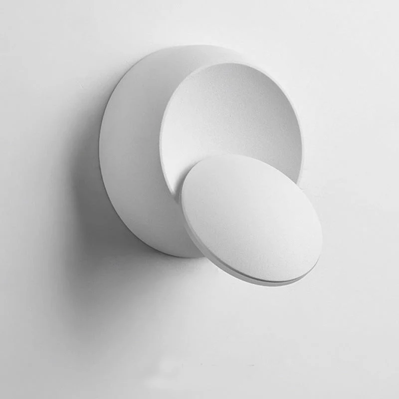 Skanto | Moderne nordische runde Eclipse LED-Wandleuchte aus Eisen, drehbar für Nachttisch