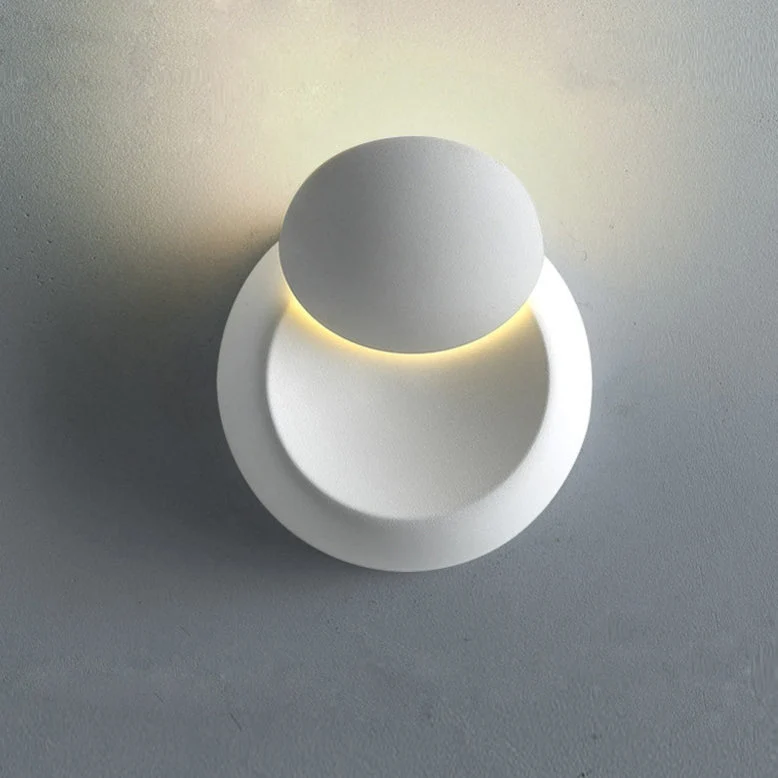 Skanto | Moderne nordische runde Eclipse LED-Wandleuchte aus Eisen, drehbar für Nachttisch