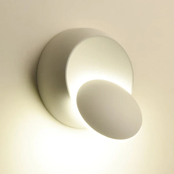 Skanto | Moderne nordische runde Eclipse LED-Wandleuchte aus Eisen, drehbar für Nachttisch