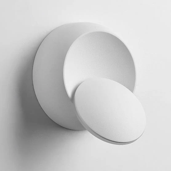 Skanto | Moderne nordische runde Eclipse LED-Wandleuchte aus Eisen, drehbar für Nachttisch