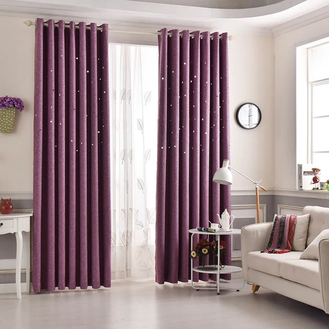 QANHU Modern Stars Window Curtains for Living Room Quality Free Shipping Bedroom Curtain Door Curtain for Kitchen plf-10