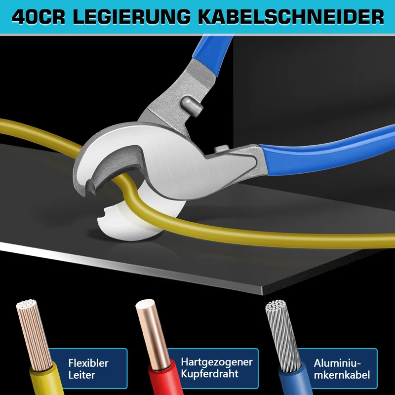 Hydraulische Crimpzange Set 8–300 mm² mit 13 Matrizen & Kabelschneider – Profi-Werkzeug für Elektrik, Industrie & KFZ