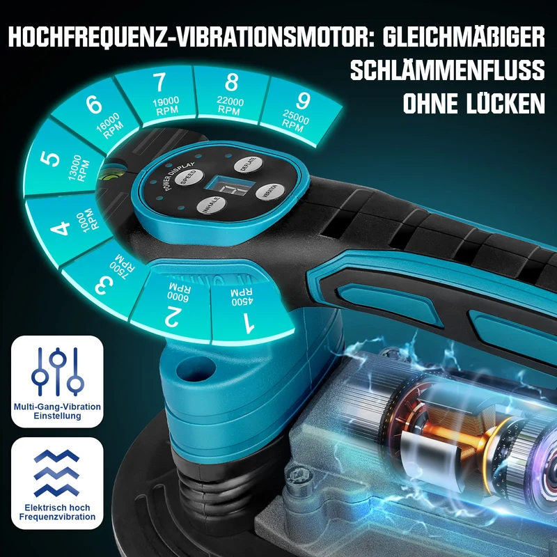 Professioneller Elektrischer Fliesenvibrator – 250 kg Schwerlast, Einstellbare Vibrationsstufen, Anti-Shock-Batterien