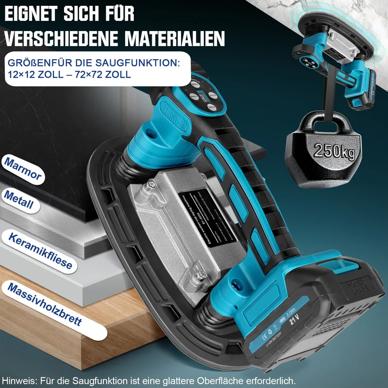 Professioneller Elektrischer Fliesenvibrator – 250 kg Schwerlast, Einstellbare Vibrationsstufen, Anti-Shock-Batterien
