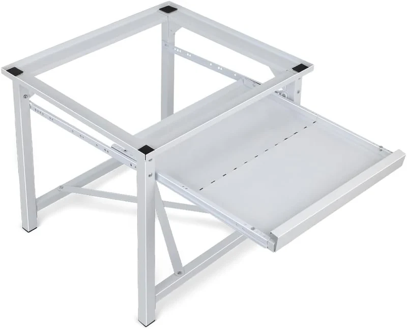 XIIW Waschmaschinen-Untergestell mit Ausziehablage – 60 × 56 × 52 cm, Metall-Sockel bis 150 kg mit Antirutsch-Pads