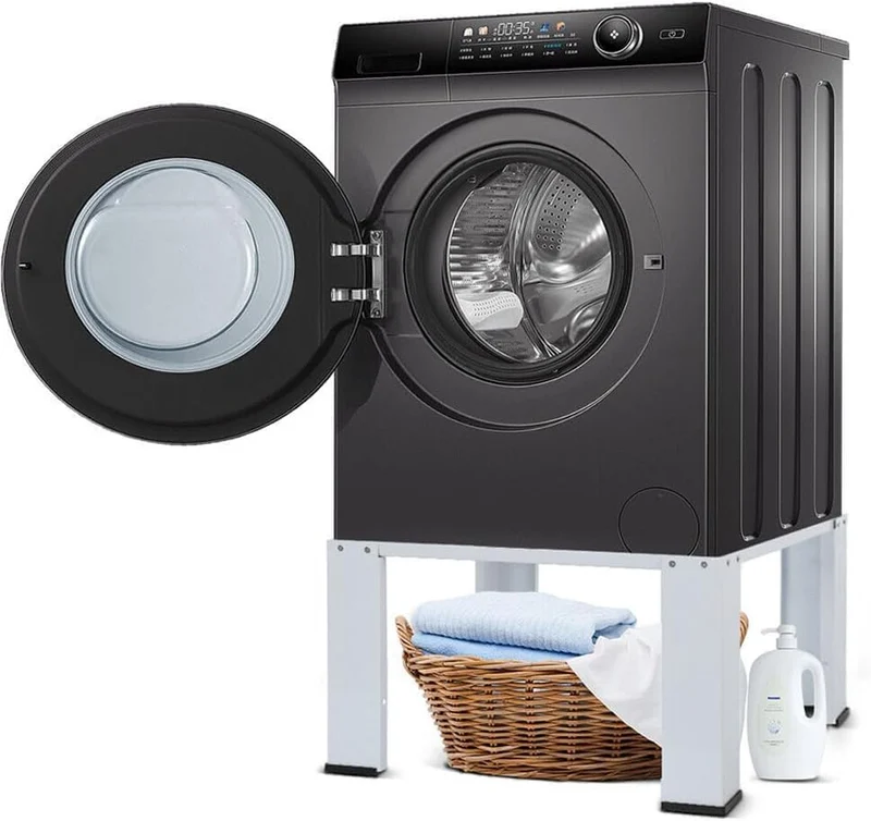XIIW Waschmaschinensockel 64 × 54,5 × 32 cm – Metall-Untergestell bis 150 kg mit Antirutsch-Pads und Gummifüßen