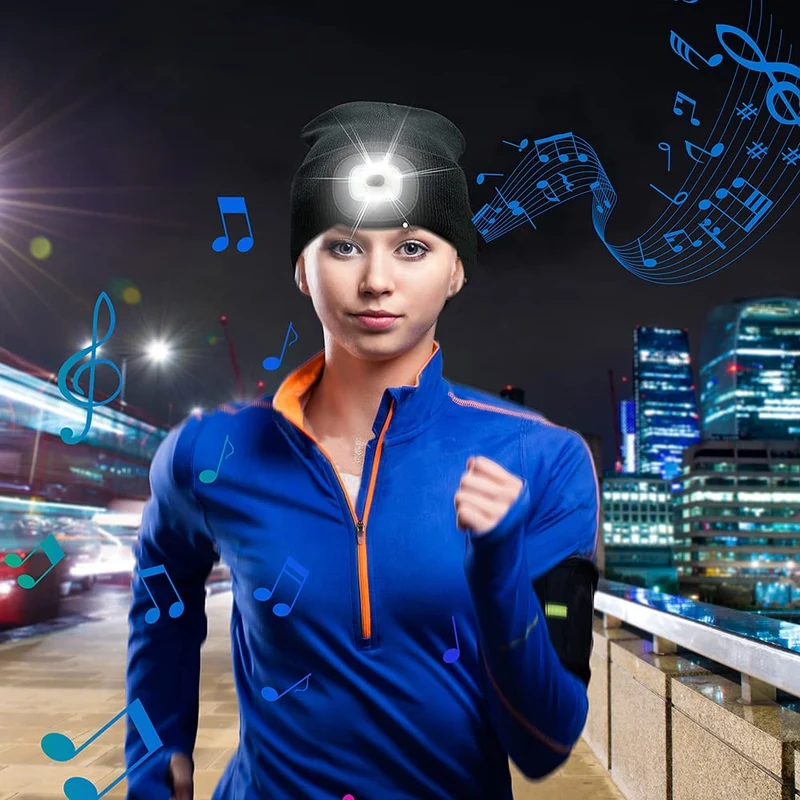 Bluetooth Mütze mit Licht Drahtlose Kopfhörer