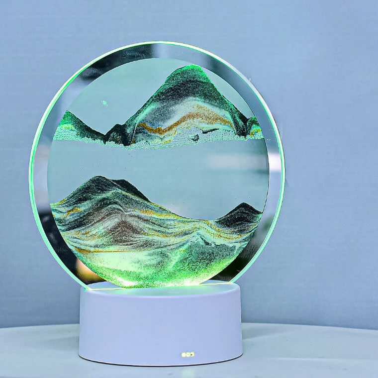 Skanto | Kreative Runde Sanduhr Treibsand 3D LED Nachtlampe Tischlampe