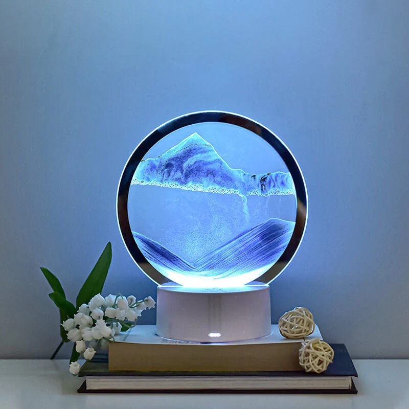 Skanto | Kreative Runde Sanduhr Treibsand 3D LED Nachtlampe Tischlampe