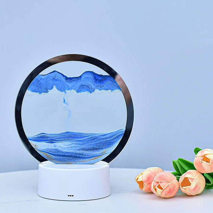 Skanto | Kreative Runde Sanduhr Treibsand 3D LED Nachtlampe Tischlampe
