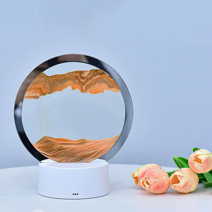 Skanto | Kreative Runde Sanduhr Treibsand 3D LED Nachtlampe Tischlampe