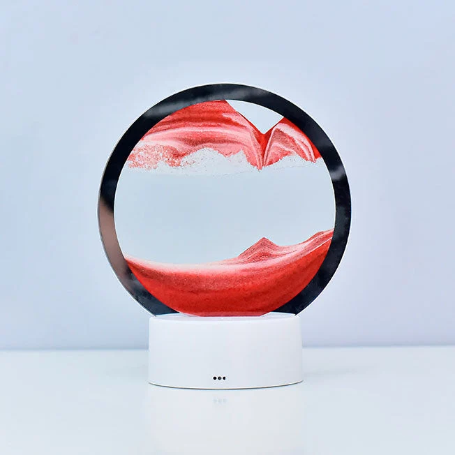 Skanto | Kreative Runde Sanduhr Treibsand 3D LED Nachtlampe Tischlampe
