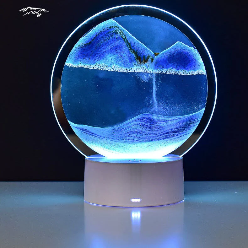 Skanto | Kreative Runde Sanduhr Treibsand 3D LED Nachtlampe Tischlampe
