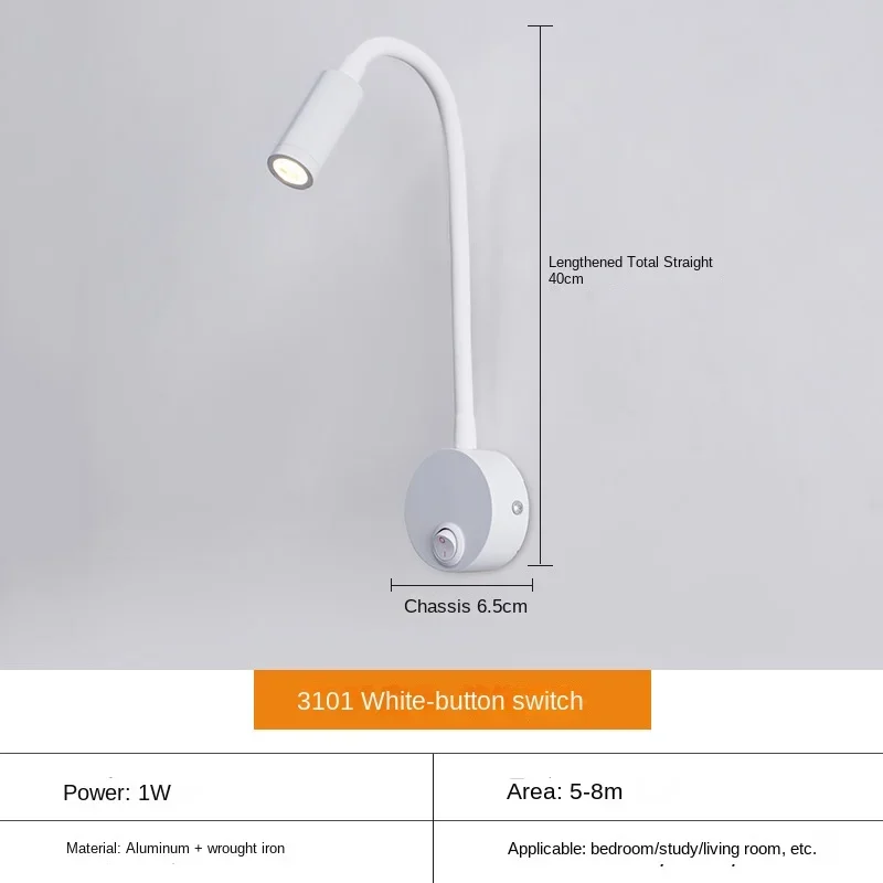 Skanto | Vielseitige LED-Wandleuchte: Modern, flexibel, perfekt für die Bettlektüre