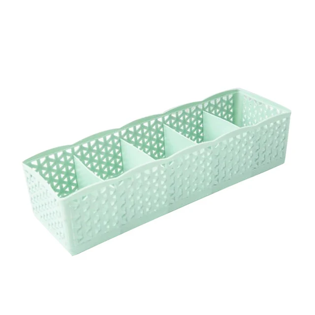 5 Cells Plastic Organizer Storage Box Tie Bra Socks Drawer Cosmetic Divider High Quality Housekeeping Container Organizers
