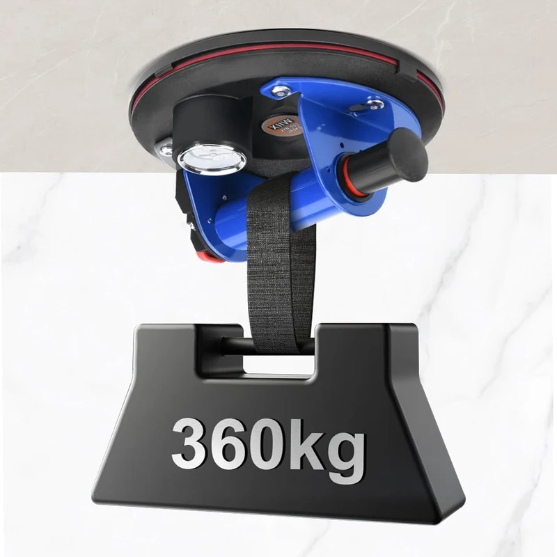 Pumpen-Saugheber Ø200 mm – Vakuumheber mit Barometer & Edelstahlgriff – für Glas, Fliesen & Metallplatten, 360 kg Tragkraft