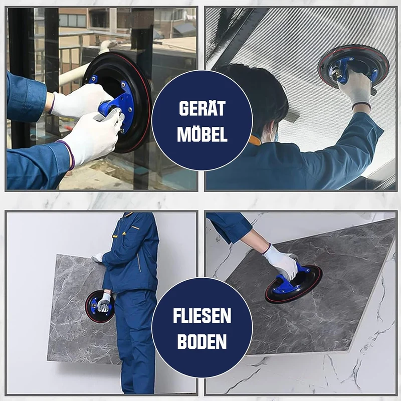 Vakuum Saugheber 200 mm – Hand-Pumpensaugheber mit Edelstahlgriff & Vakuumanzeige für Glas, Metall, Fenster & Fliesen – bis 360 kg Tragkraft