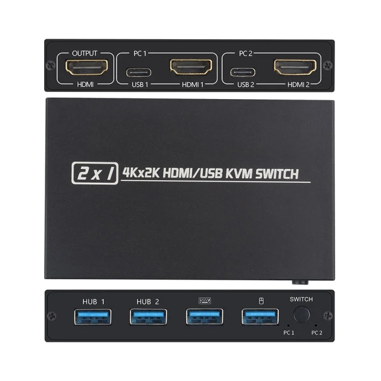 Skanto | AM-KVM201CL 2x1 4Kx2K HDMI / USB / KVM Switch