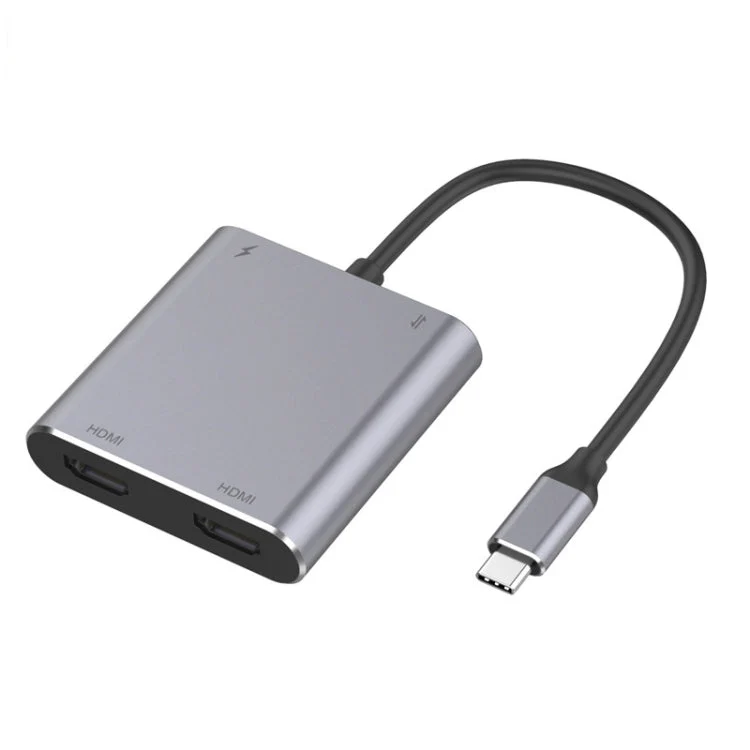 Skanto | 4-in-1 Type-C auf Dual HDMI + USB + Type-C HUB Adapter