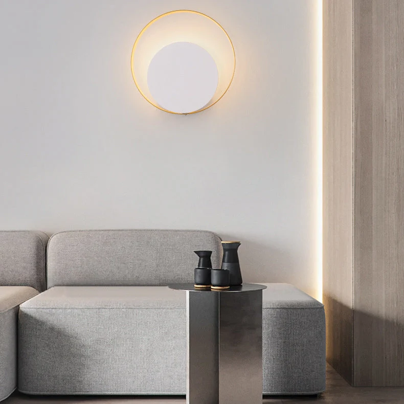 Skanto | Moderne minimalistische Eisenkreis-Ring-1-Licht-Wandleuchte für das Schlafzimmer