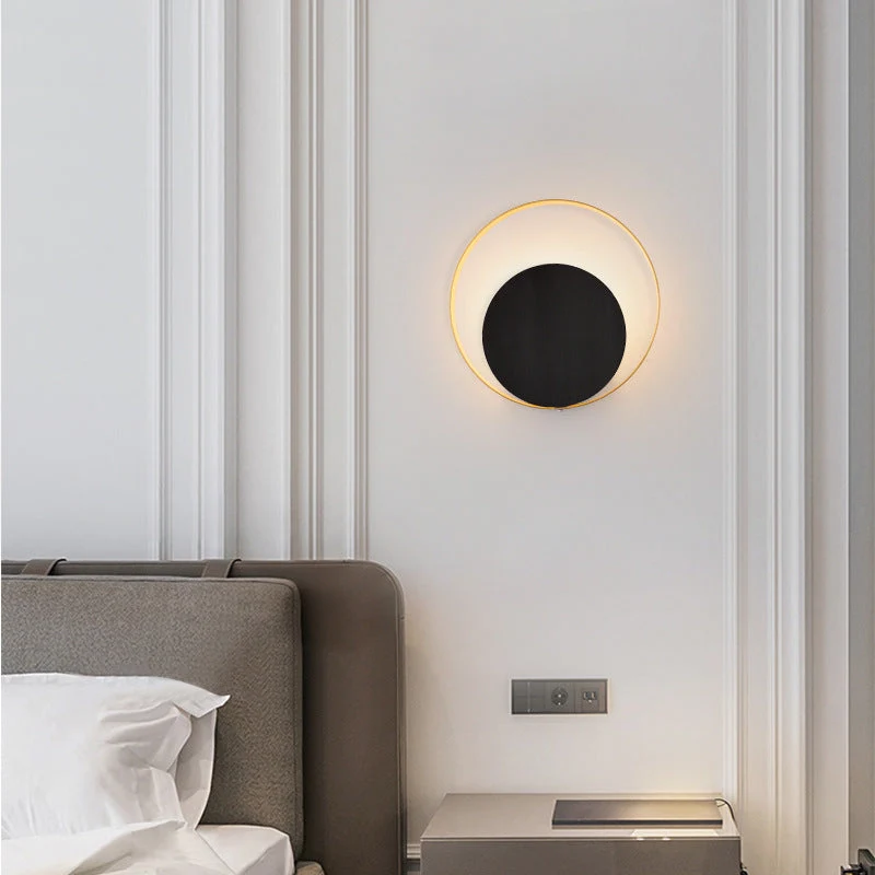 Skanto | Moderne minimalistische Eisenkreis-Ring-1-Licht-Wandleuchte für das Schlafzimmer