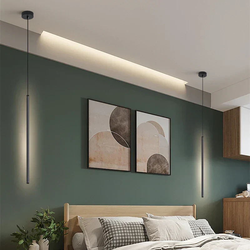 Skanto | Nordische LED-Pendelleuchte: Minimalistisches Design mit kreativen Linien, perfekt für Schlafzimmer, Essbereich