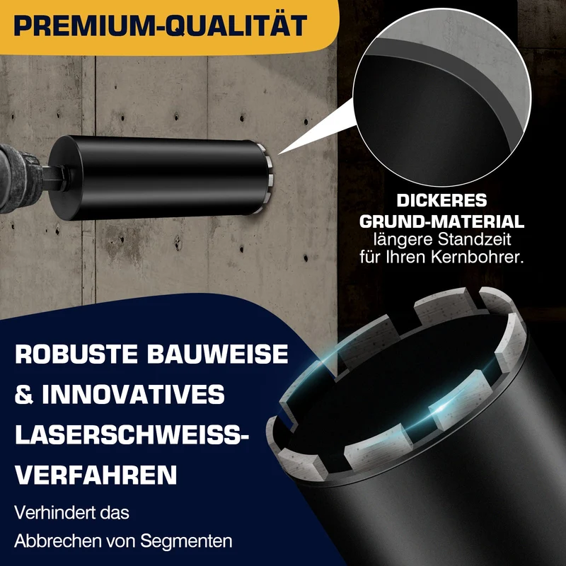 Kernbohrer Stahlbeton Diamant – Nassbohren, Stufenkrone, Ø25 mm+ Stahl, 460 mm