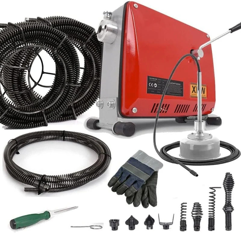 Rohrreiniger 500W mit 16mm 29M Spirale, Ø30-100mm Rohrreinigungsmaschine