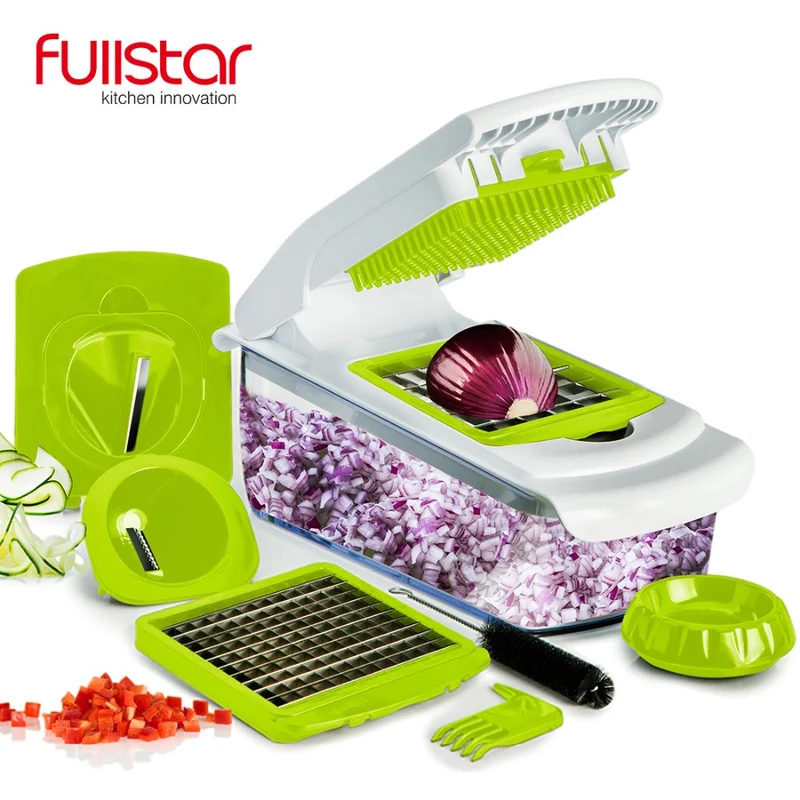 QuichPush Food Chooper Onion Chooper,Kitchen accessories Vegetable Slicer,Fruit Cheese Cutter with 4 Dicing Blades knife