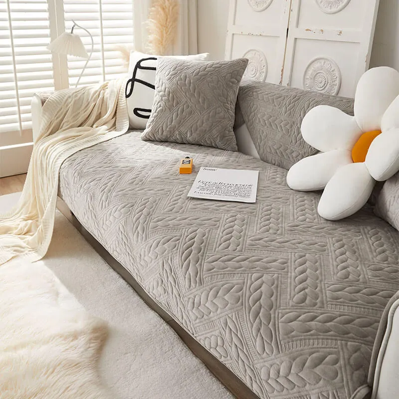 VelvetWarm™ | Warmer Sofabezug aus Kristallvelour mit rutschfester Rückseite