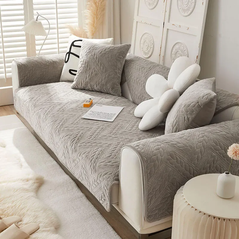 VelvetWarm™ | Warmer Sofabezug aus Kristallvelour mit rutschfester Rückseite
