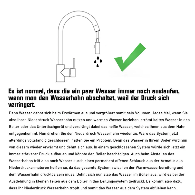 XIIW Niederdruckarmatur | mit 3 Schläuche | Küchenarmatur | 2 Strahlarten | mit Ausziehbar brause